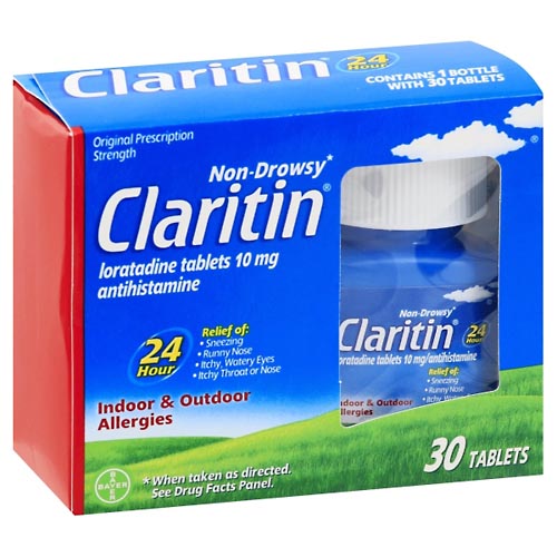 Image for Claritin Allergies, Indoor & Outdoor, Non-Drowsy, Original Prescription Strength, Tablets,30ea from SPRING CREEK PHARMACY