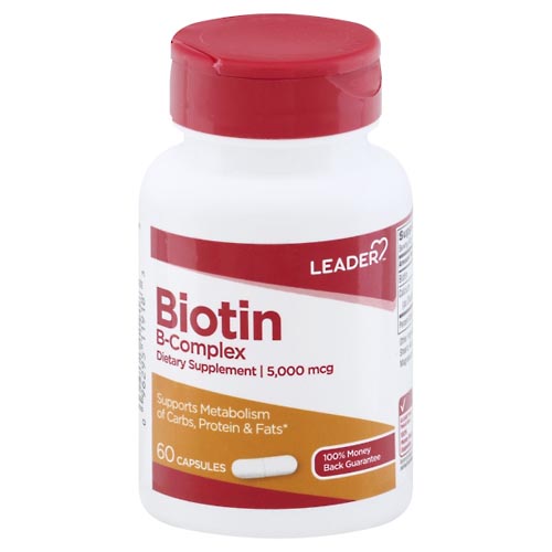 Image for Leader Biotin B-Complex, 5000 mcg, Capsules,60ea from SPRING CREEK PHARMACY