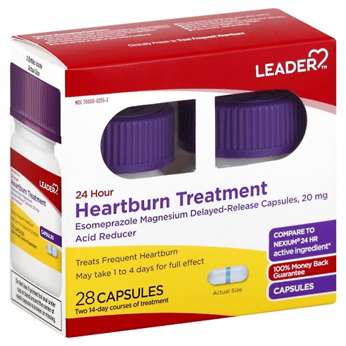 Image for Leader Heartburn Treatment, 24 Hour, Capsules,28ea from SPRING CREEK PHARMACY