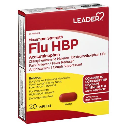 Image for Leader Flu HBP, Maximum Strength, Caplets,20ea from SPRING CREEK PHARMACY