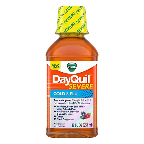 Image for Dayquil Cold & Flu, Severe, Max Strength,12oz from SPRING CREEK PHARMACY