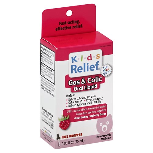 Image for Kids Relief Gas & Colic, Oral Liquid, Great Tasting Raspberry Flavor,0.85oz from SPRING CREEK PHARMACY
