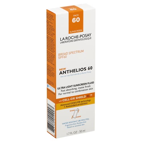 Image for La Roche Posay Sunscreen Fluid, Ultra Light, Face, Broad Spectrum SPF 60,1.7oz from SPRING CREEK PHARMACY